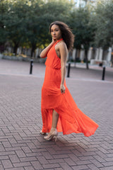 Sheer Perfection Maxi Dress (Orange)
