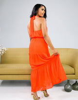 Sheer Perfection Maxi Dress (Orange)